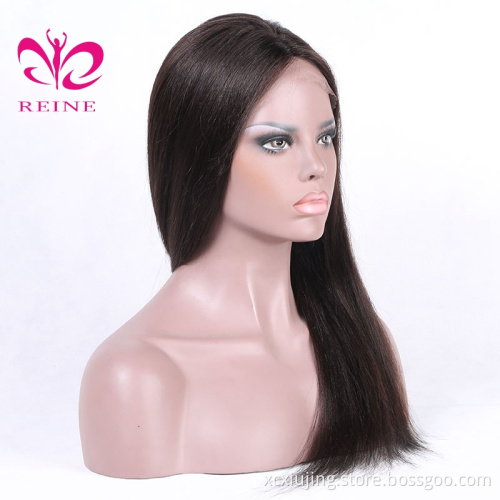 Factory Wholesale Good Price Unprocessed REINE Raw Indian Hair Straight 13*4 HD Lace Frontal Wig Human Hair Lace Frontal Wig